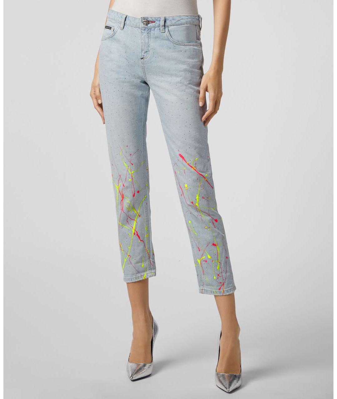 PHILIPP PLEIN Мульти хлопковые прямые джинсы, фото 2