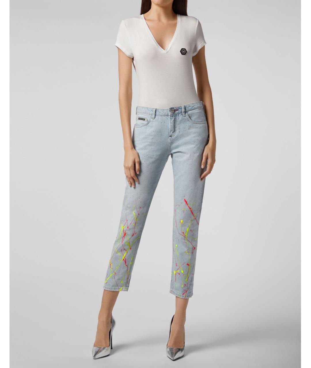 PHILIPP PLEIN Мульти хлопковые прямые джинсы, фото 3