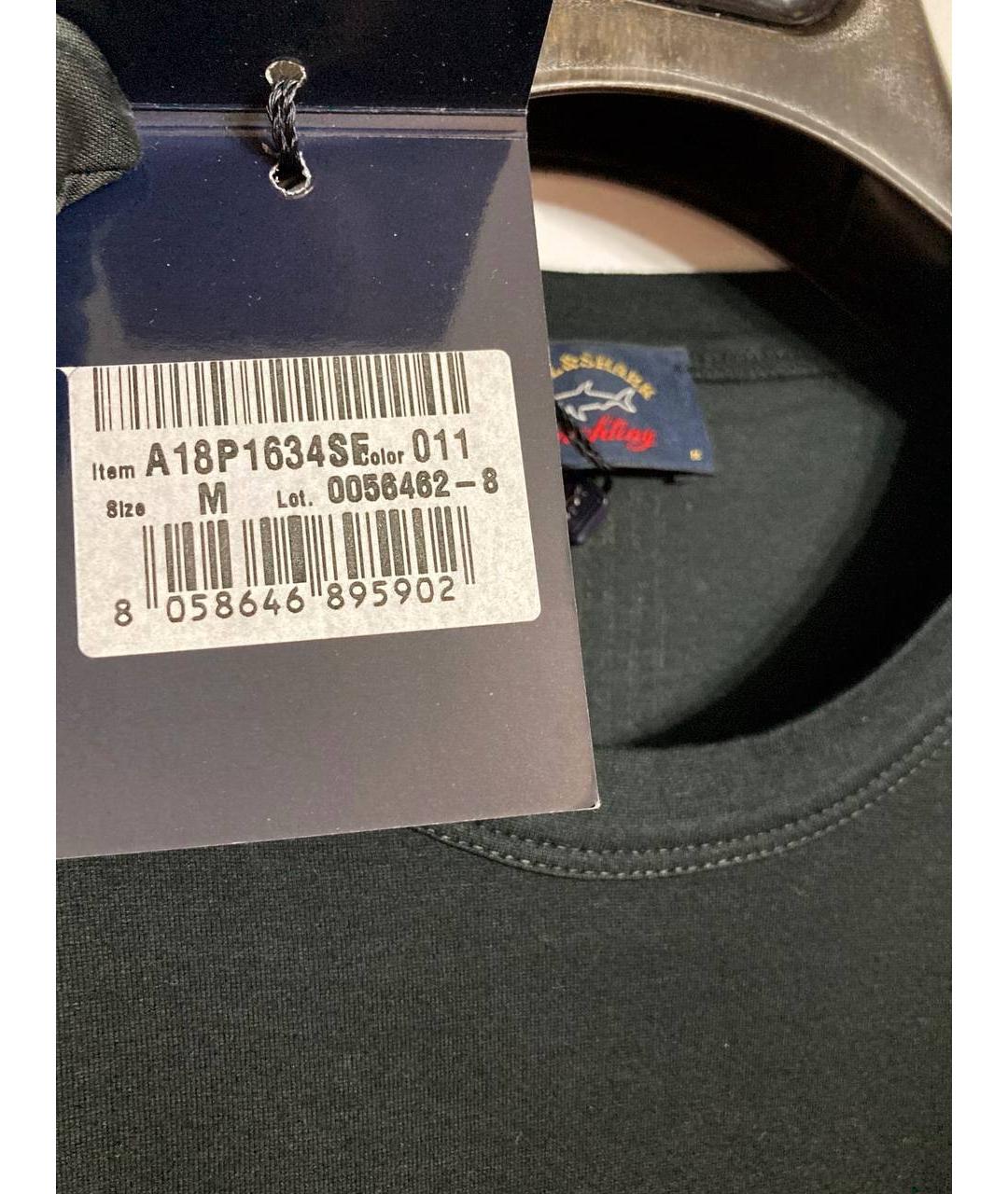 PAUL & SHARK Черная хлопковая футболка, фото 3