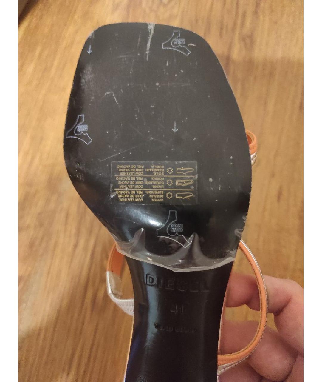 DIESEL Серебряные кожаные мюли, фото 4