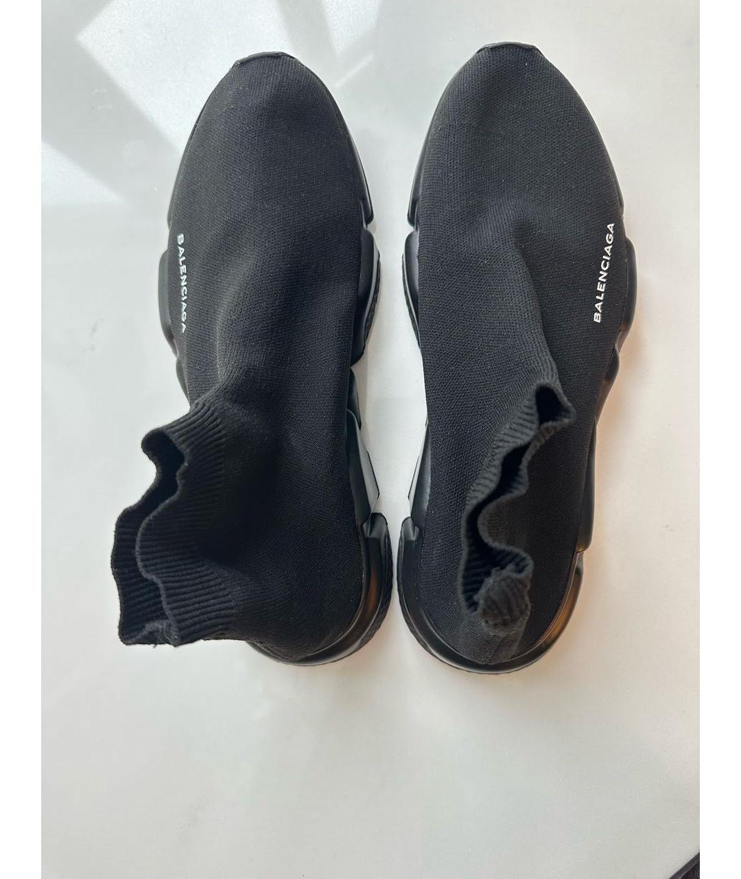 BALENCIAGA Черные текстильные высокие кроссовки / кеды, фото 3