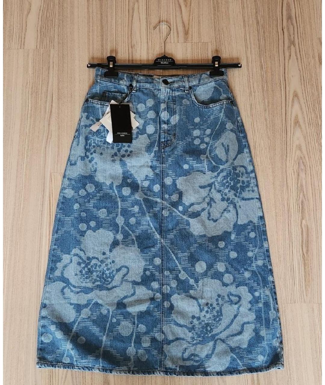 WEEKEND MAX MARA Голубая деним юбка миди, фото 8