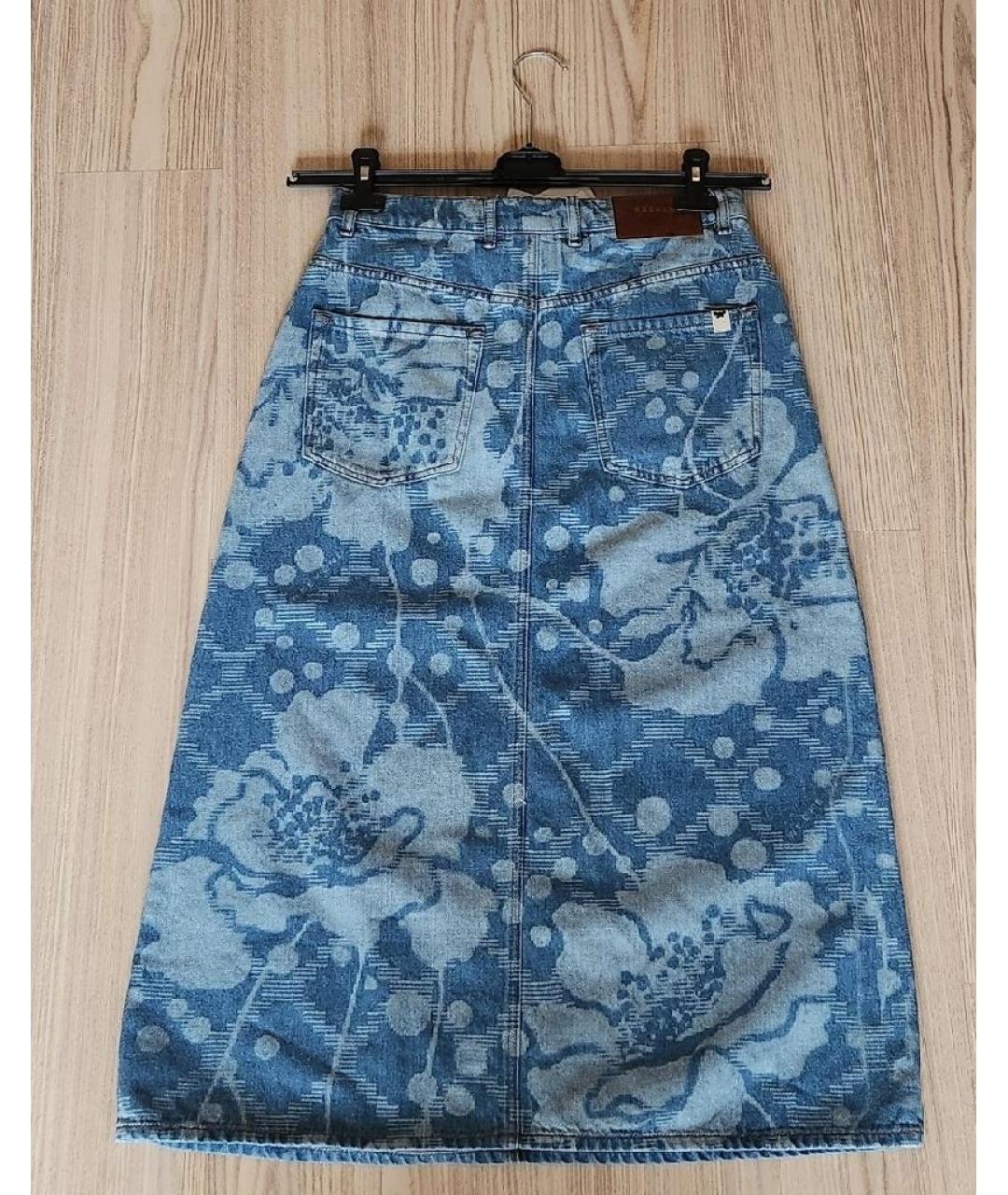 WEEKEND MAX MARA Голубая деним юбка миди, фото 5