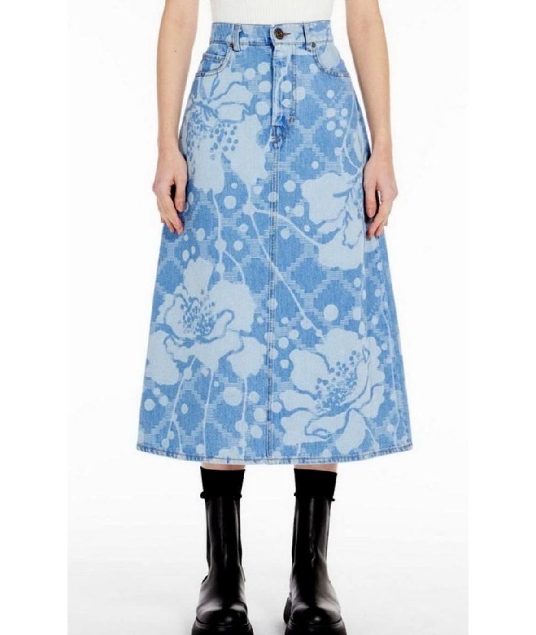 WEEKEND MAX MARA Голубая деним юбка миди, фото 3