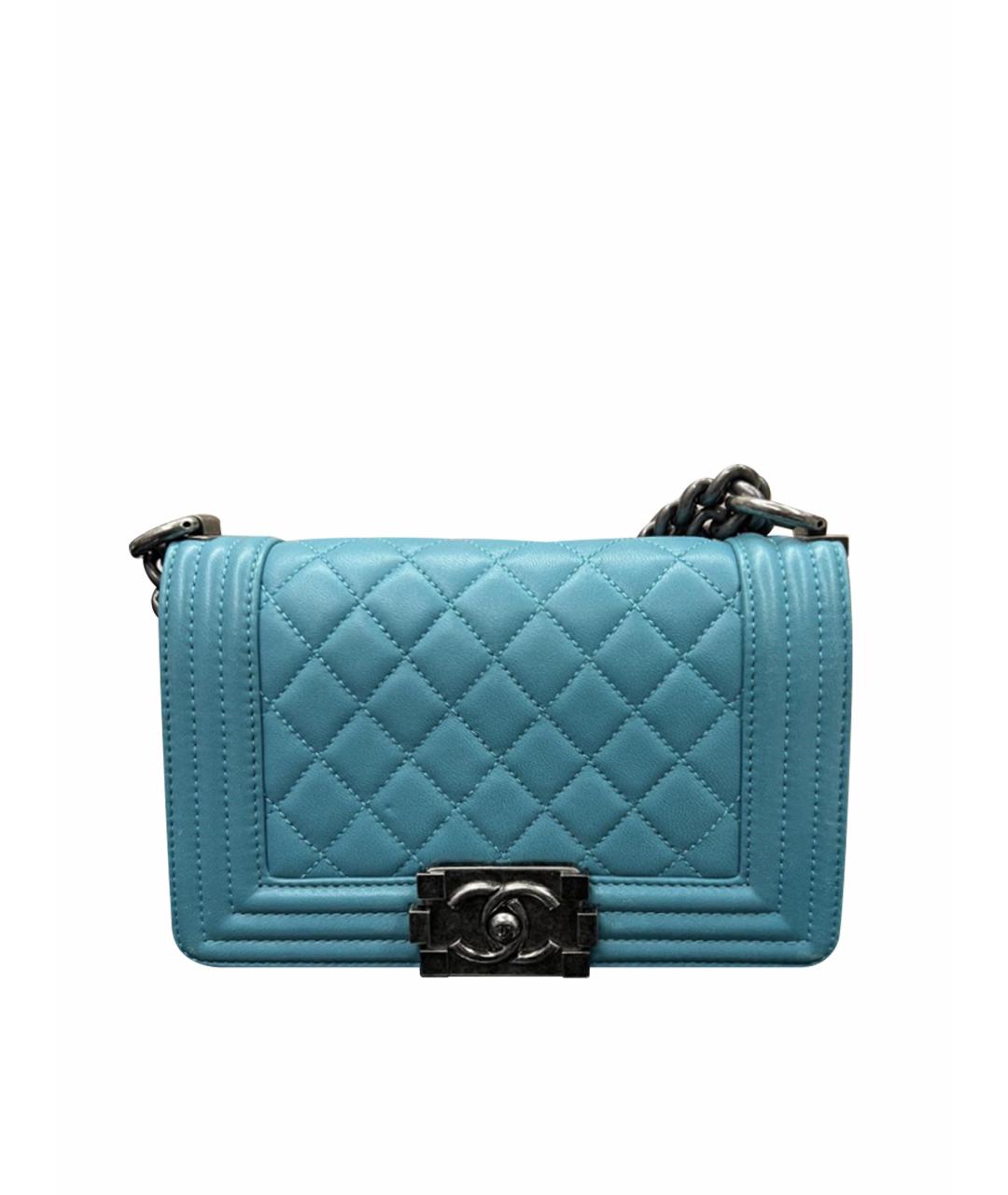 CHANEL Бирюзовая кожаная сумка через плечо, фото 1