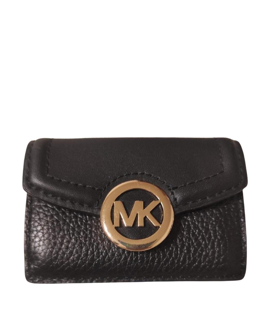 MICHAEL KORS Черный кожаный кошелек, фото 1
