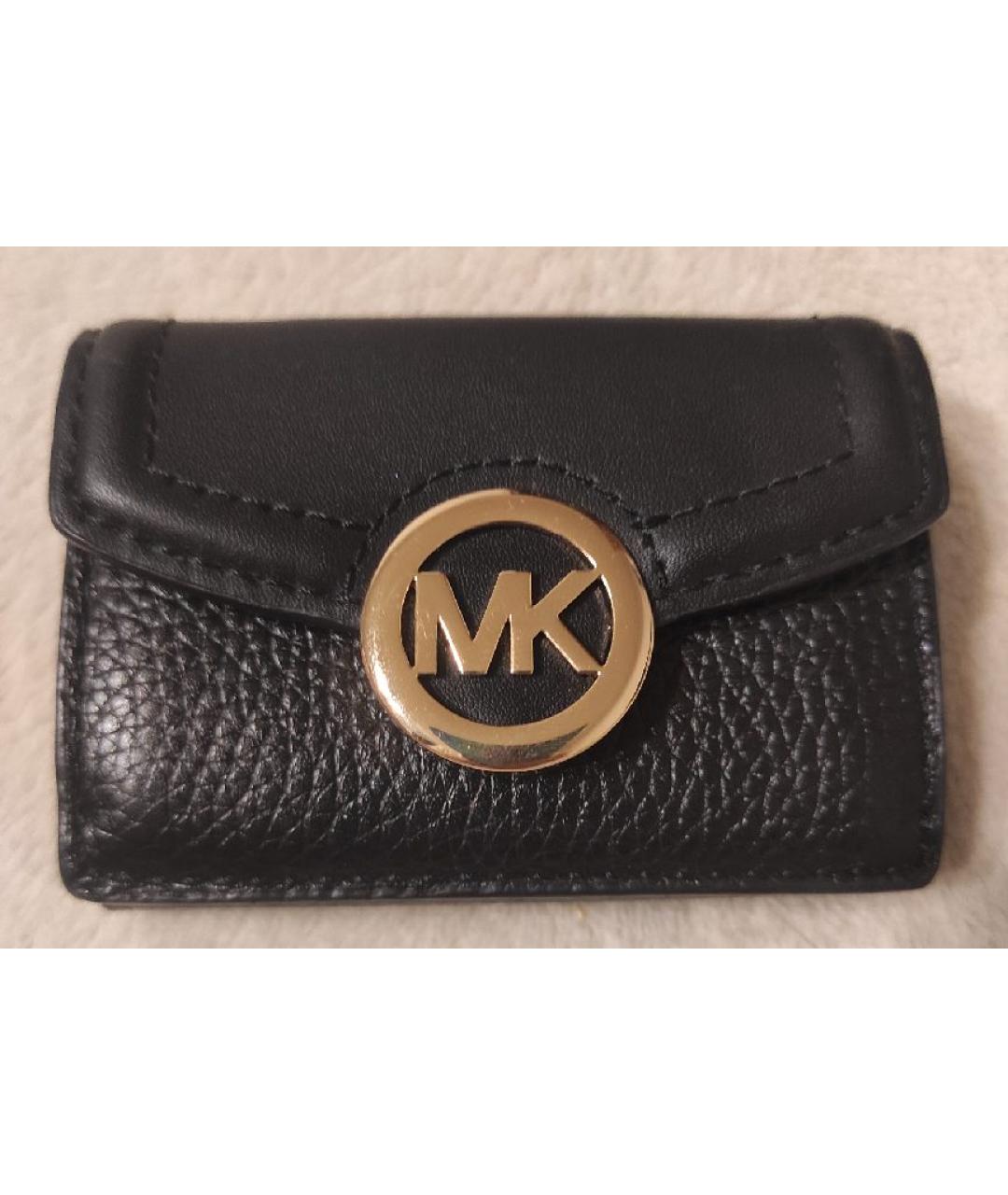 MICHAEL KORS Черный кожаный кошелек, фото 5