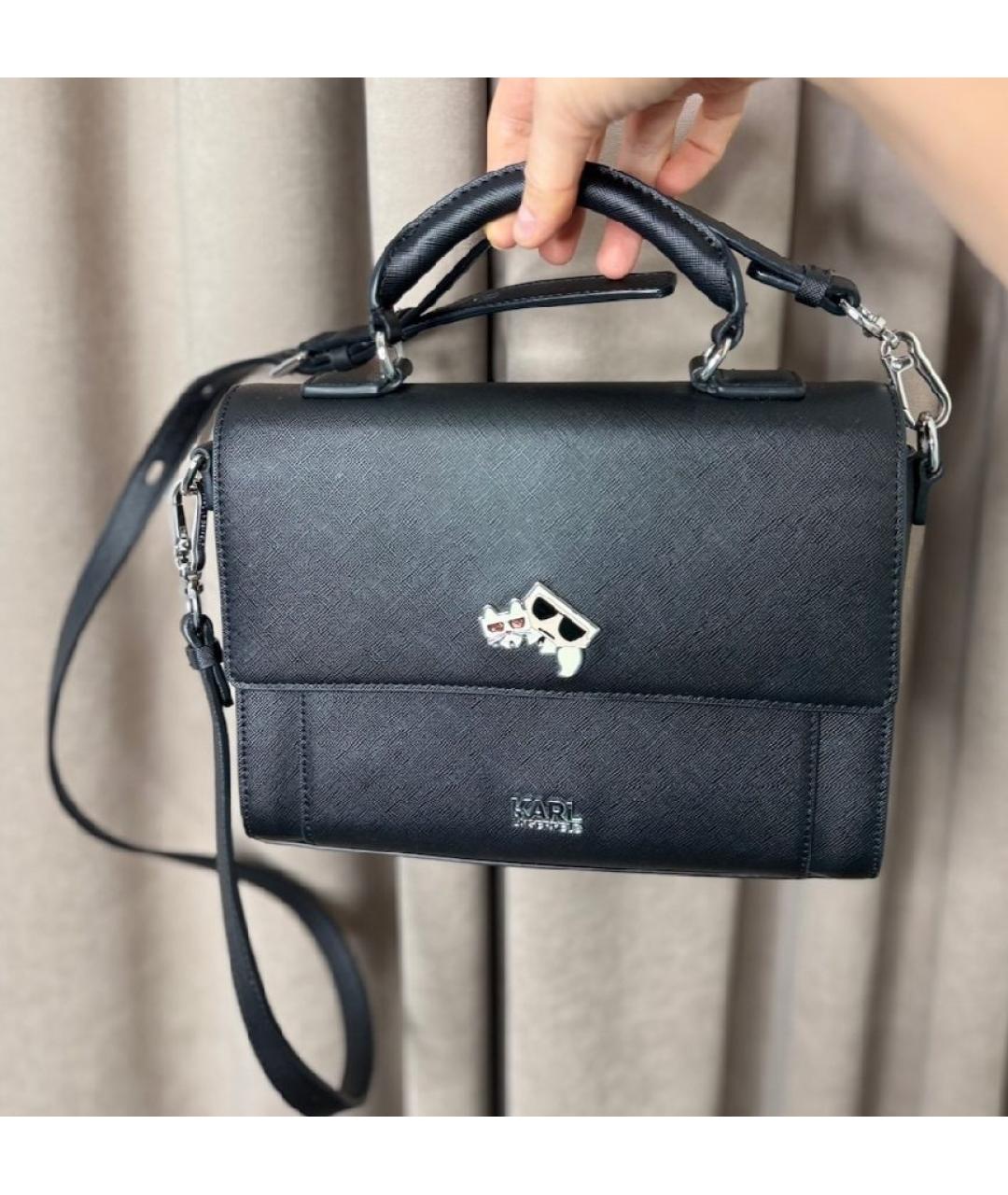 KARL LAGERFELD Черная сумка через плечо из искусственной кожи, фото 2
