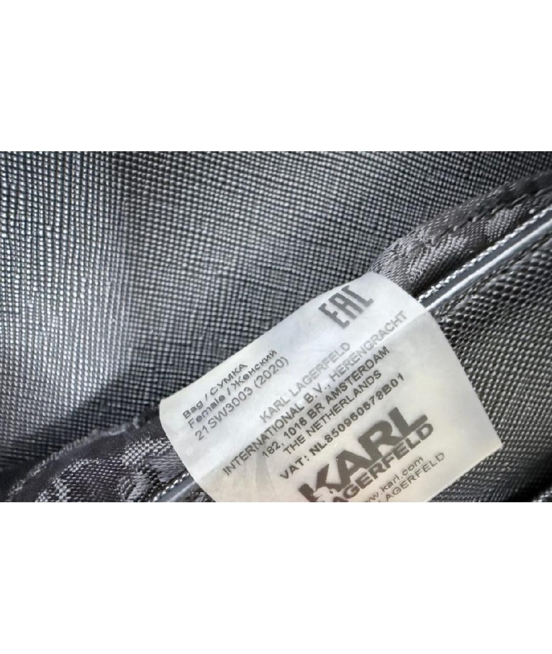 KARL LAGERFELD Черная сумка через плечо из искусственной кожи, фото 5