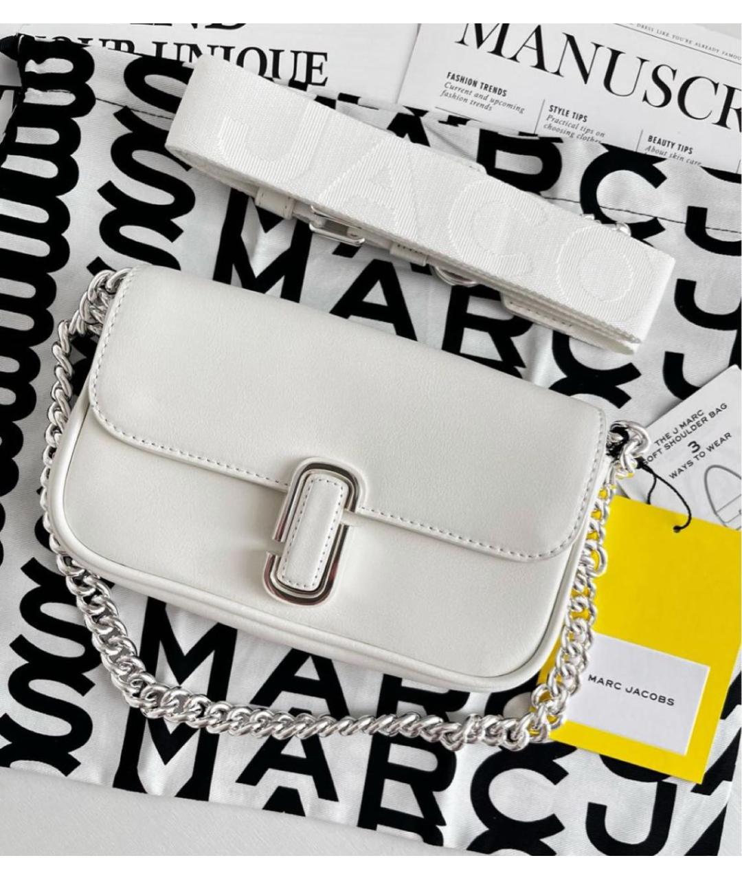 MARC JACOBS Белая кожаная сумка через плечо, фото 2