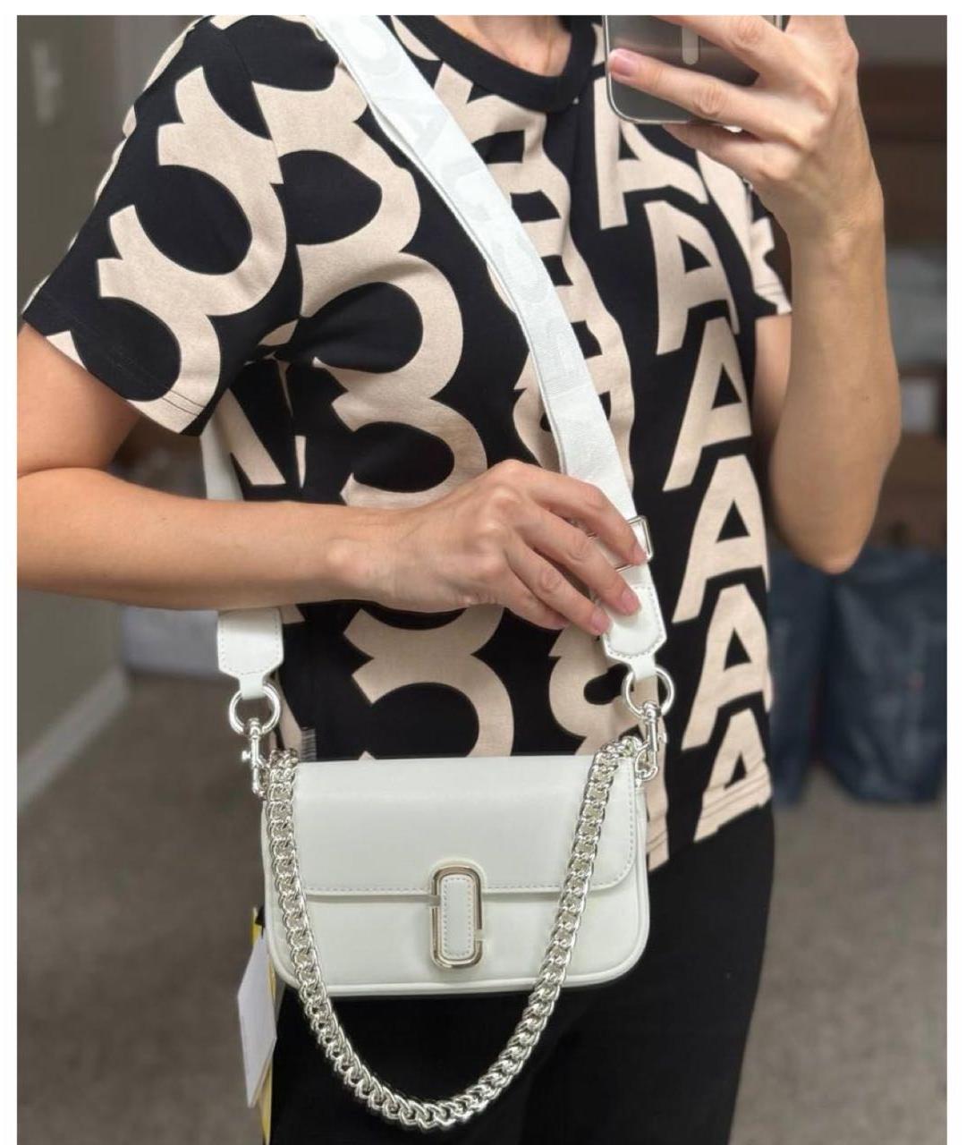 MARC JACOBS Белая кожаная сумка через плечо, фото 8