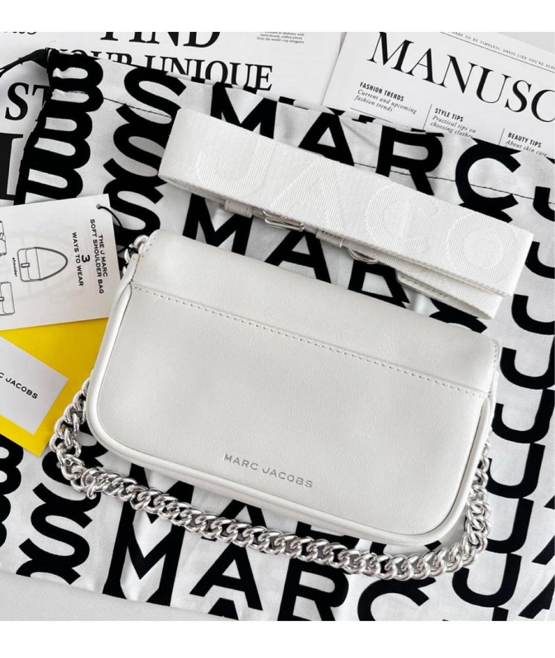MARC JACOBS Белая кожаная сумка через плечо, фото 3
