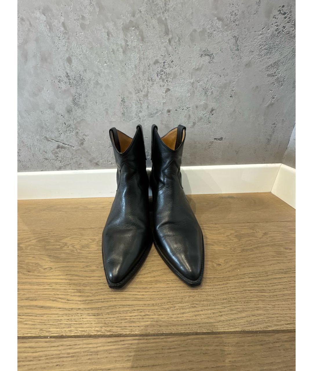 ISABEL MARANT Черные кожаные полусапоги, фото 2