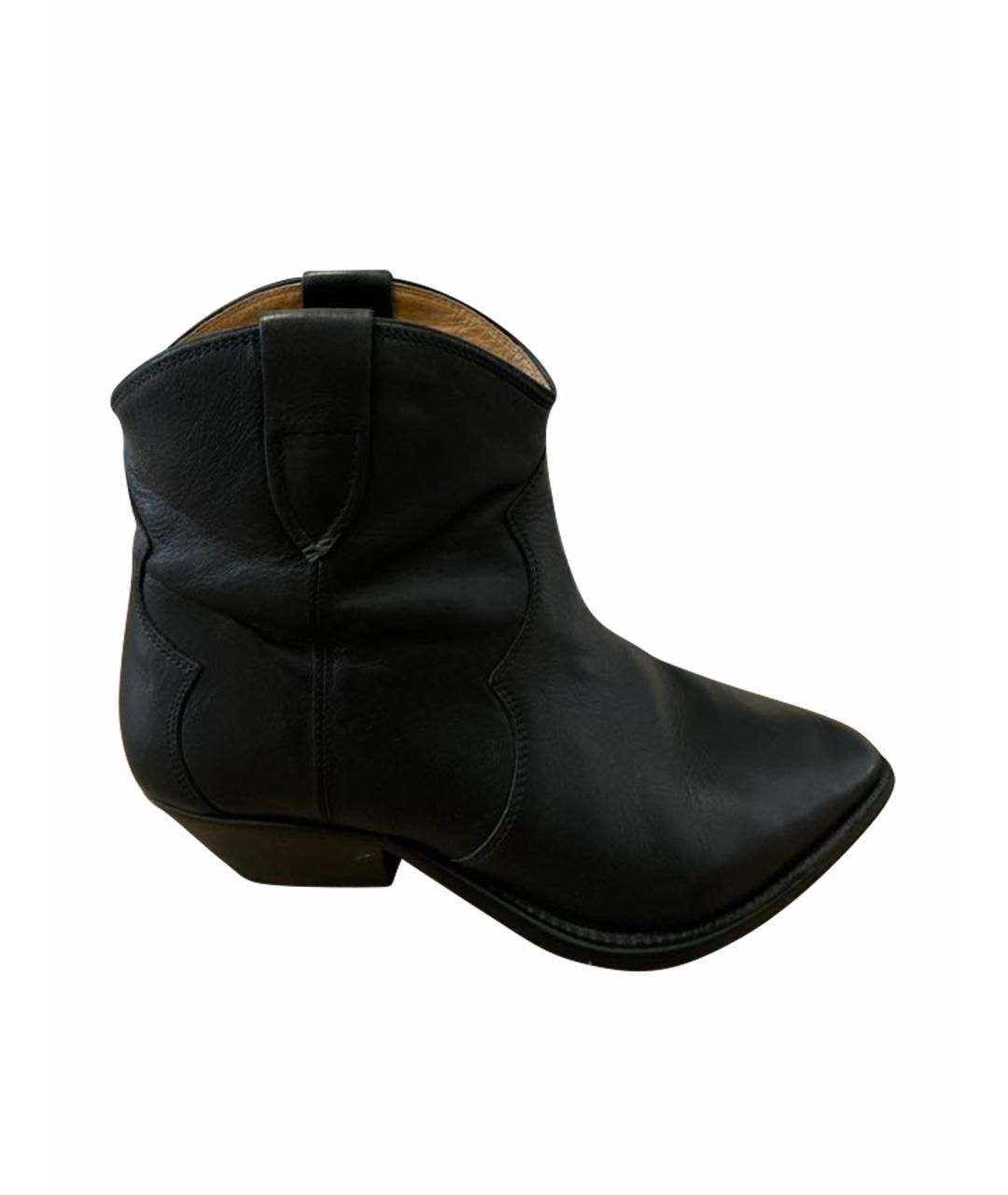 ISABEL MARANT Черные кожаные полусапоги, фото 1