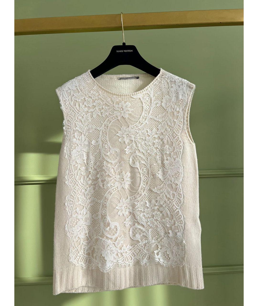 ERMANNO SCERVINO Бежевая майка, фото 9