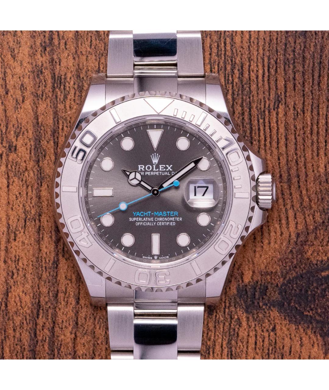 ROLEX Серые платиновые часы, фото 2