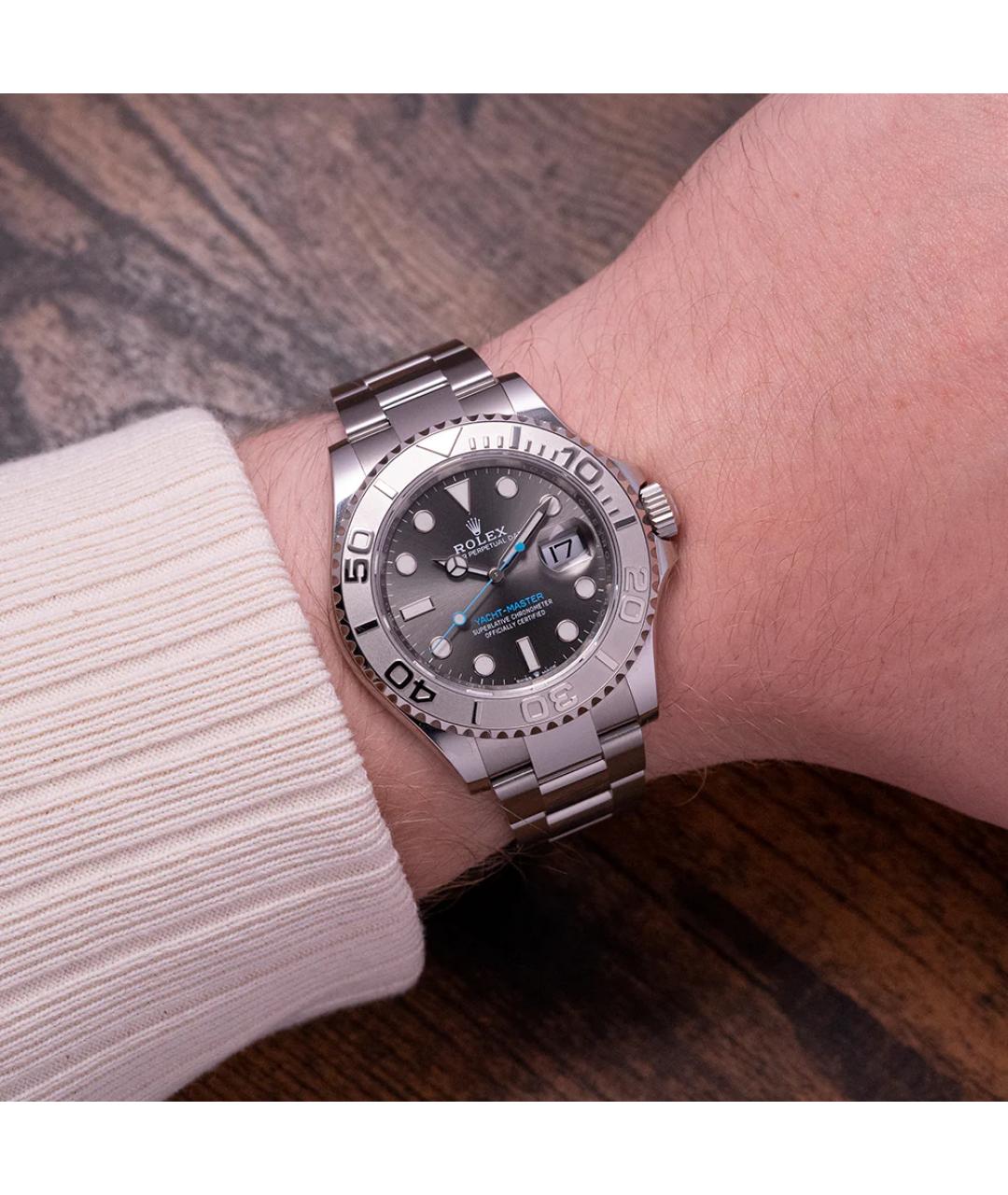 ROLEX Серые платиновые часы, фото 3