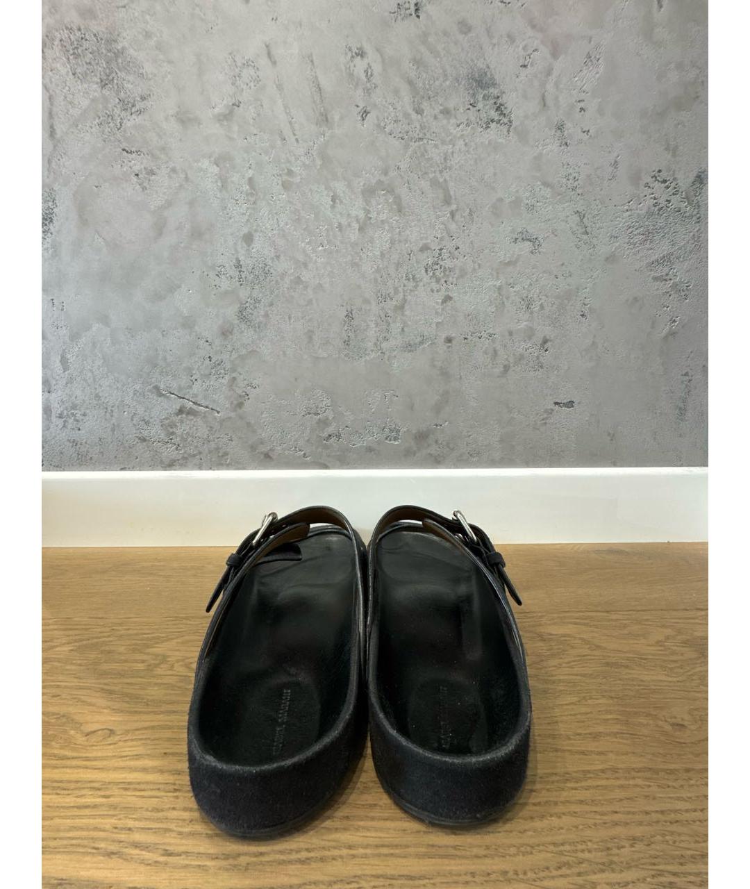 ISABEL MARANT Черные кожаные шлепанцы, фото 4