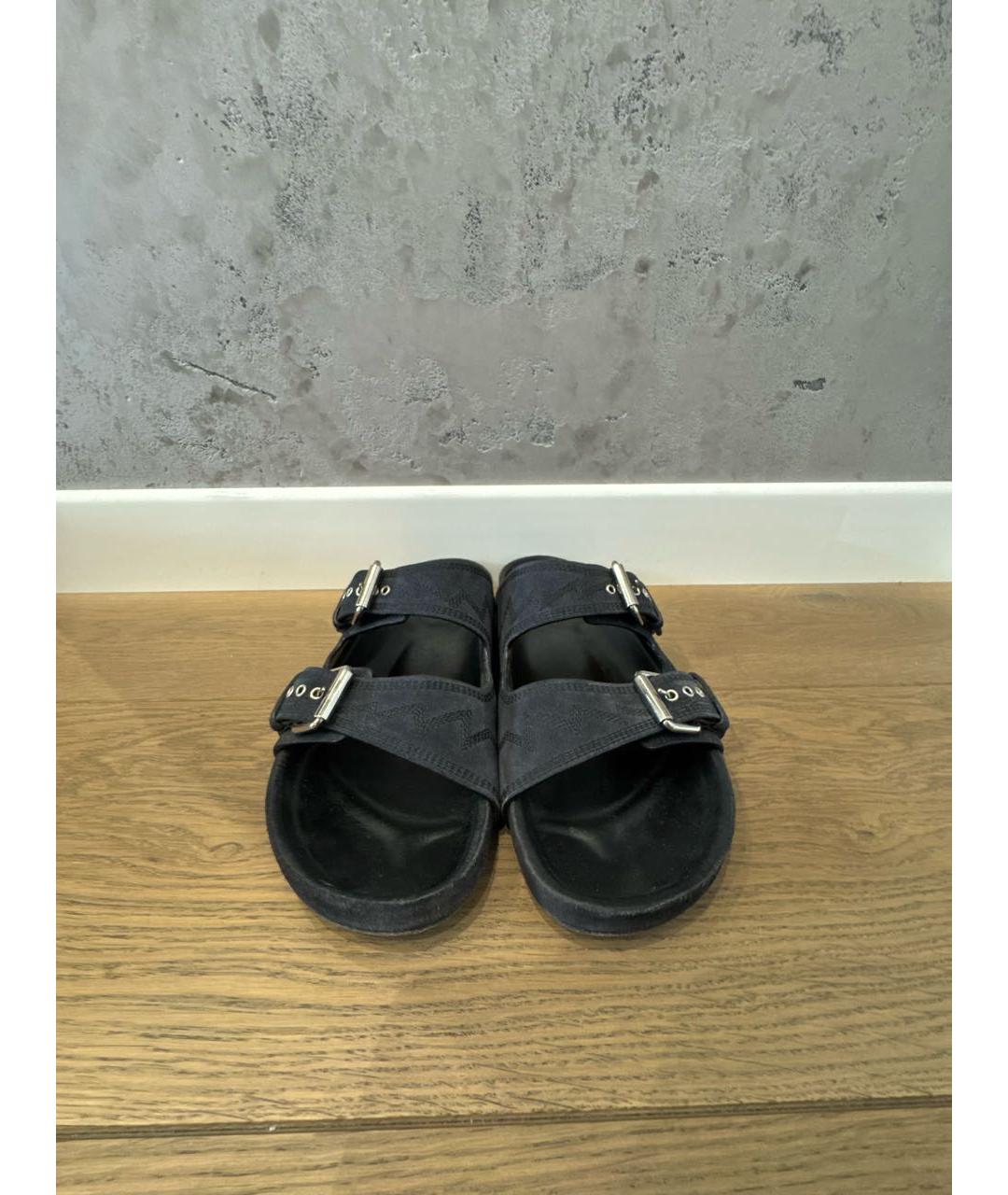 ISABEL MARANT Черные кожаные шлепанцы, фото 2