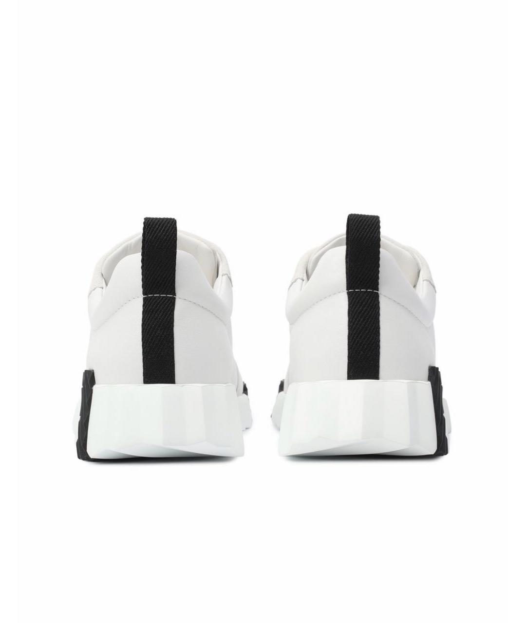 HERMES Белые кожаные низкие кроссовки / кеды, фото 4