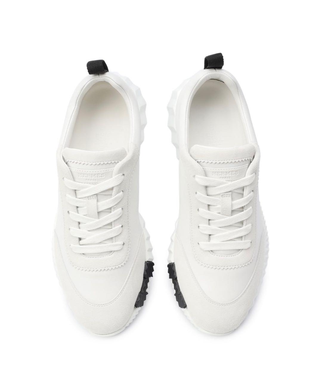 HERMES Белые кожаные низкие кроссовки / кеды, фото 2
