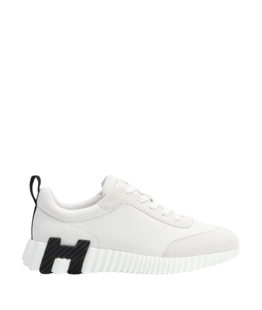 HERMES Белые кожаные низкие кроссовки / кеды, фото 1