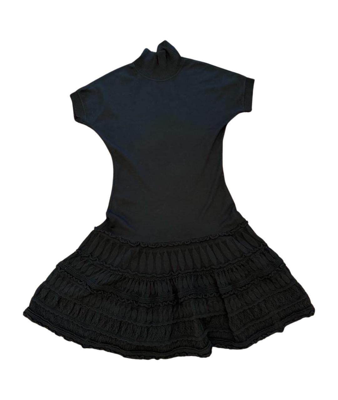 ROBERTO CAVALLI Черное шерстяное повседневное платье, фото 1