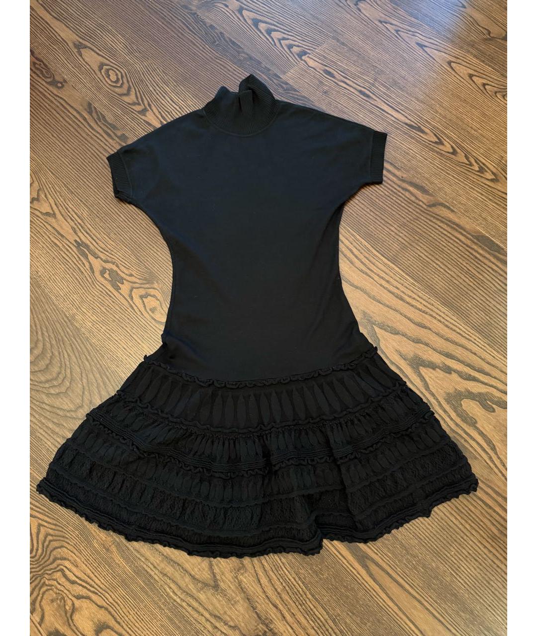 ROBERTO CAVALLI Черное шерстяное повседневное платье, фото 8