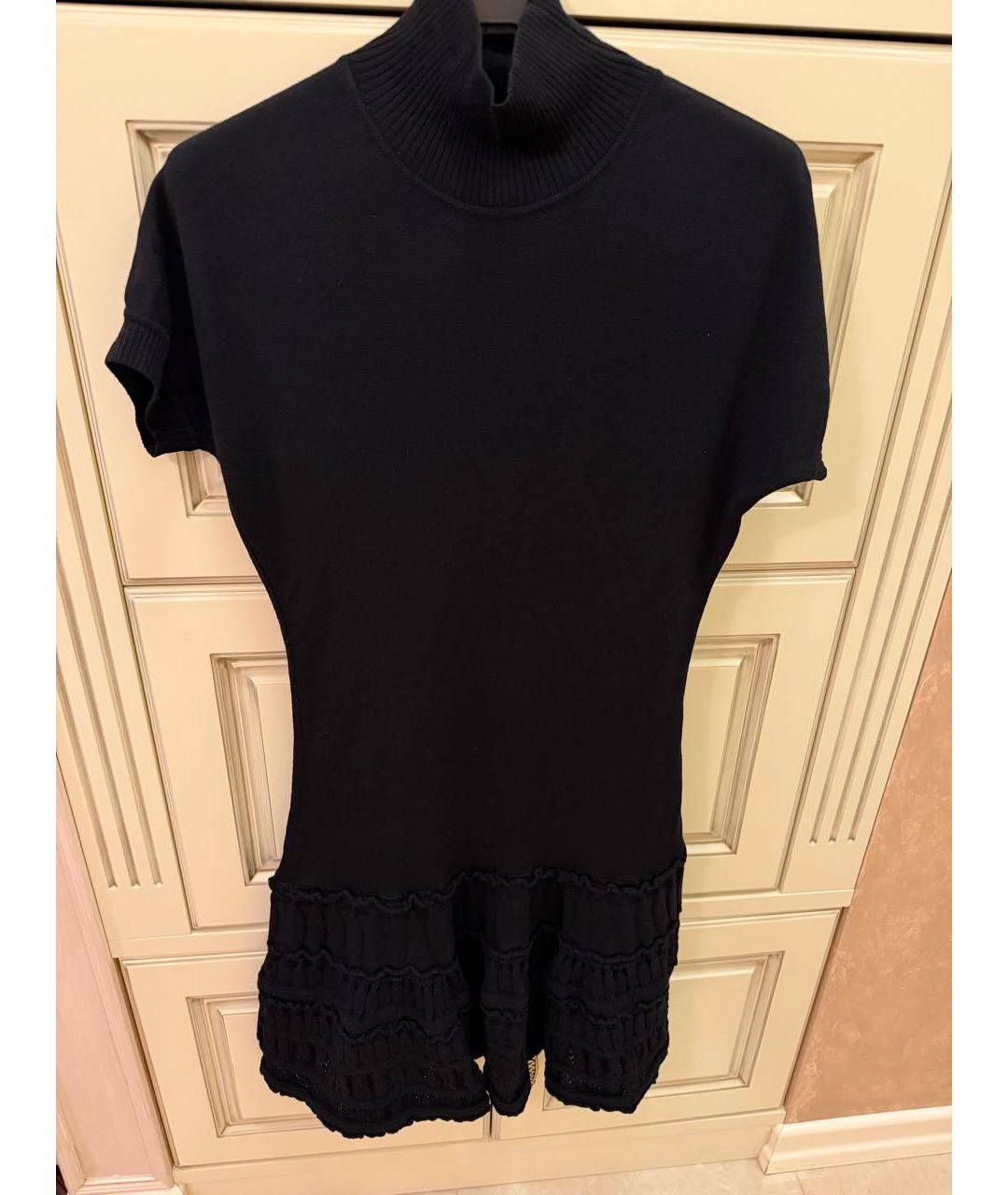 ROBERTO CAVALLI Черное шерстяное повседневное платье, фото 2