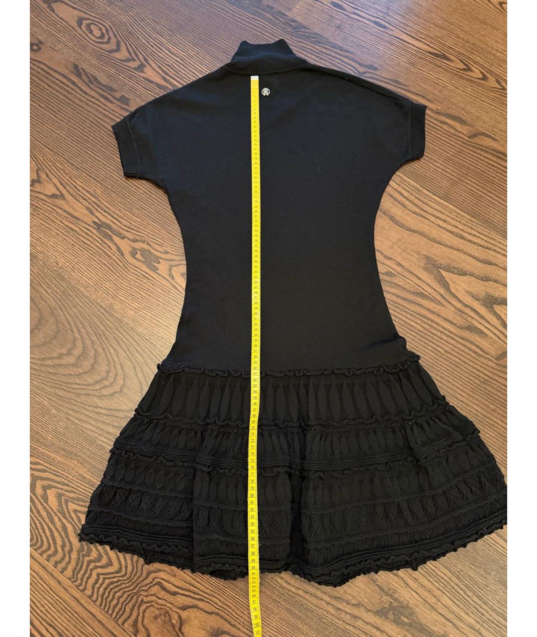 ROBERTO CAVALLI Черное шерстяное повседневное платье, фото 7