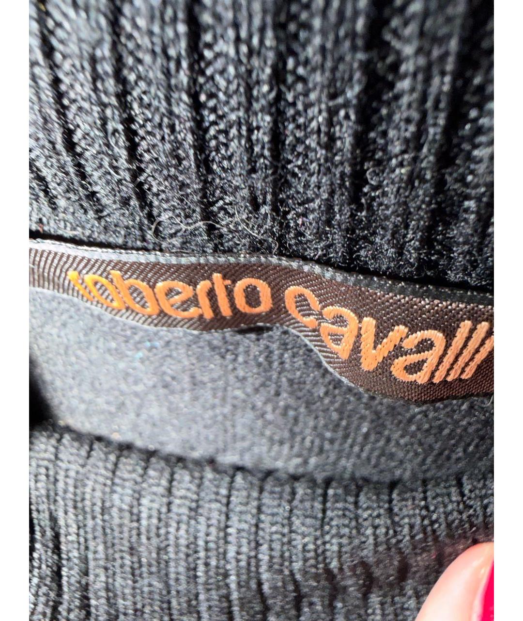 ROBERTO CAVALLI Черное шерстяное повседневное платье, фото 3