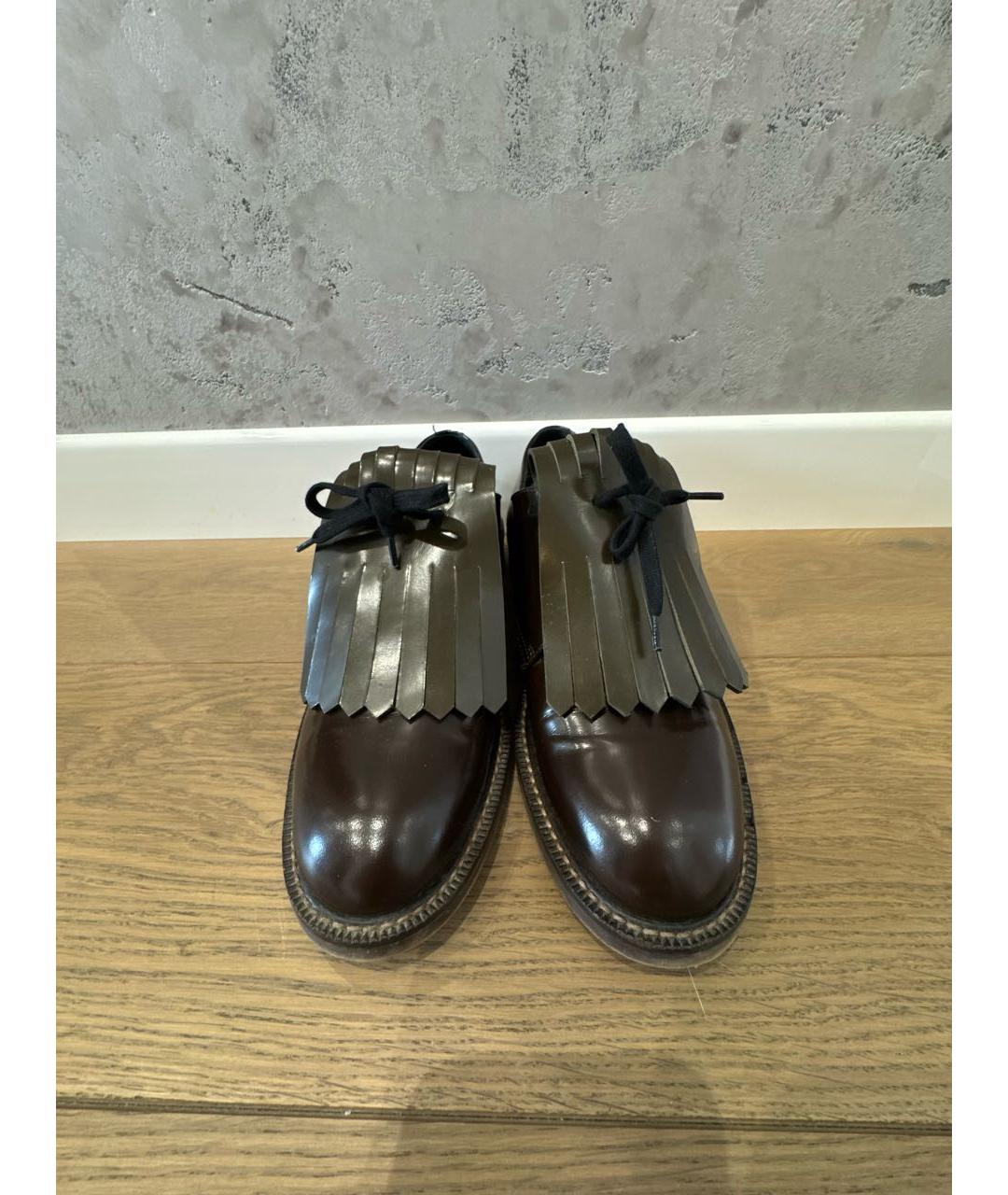 MARNI Коричневые кожаные брогги и оксфорды, фото 2