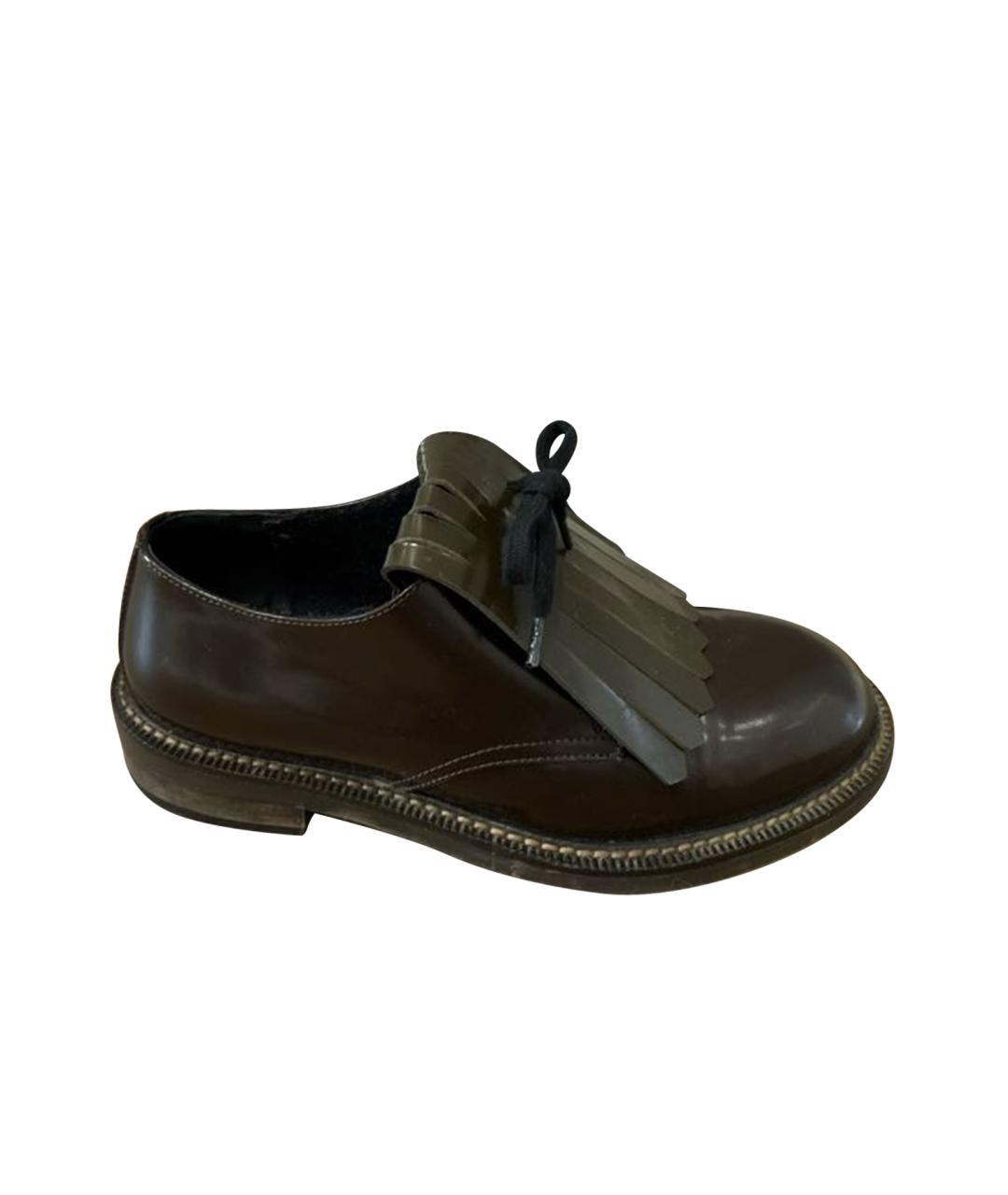 MARNI Коричневые кожаные брогги и оксфорды, фото 1