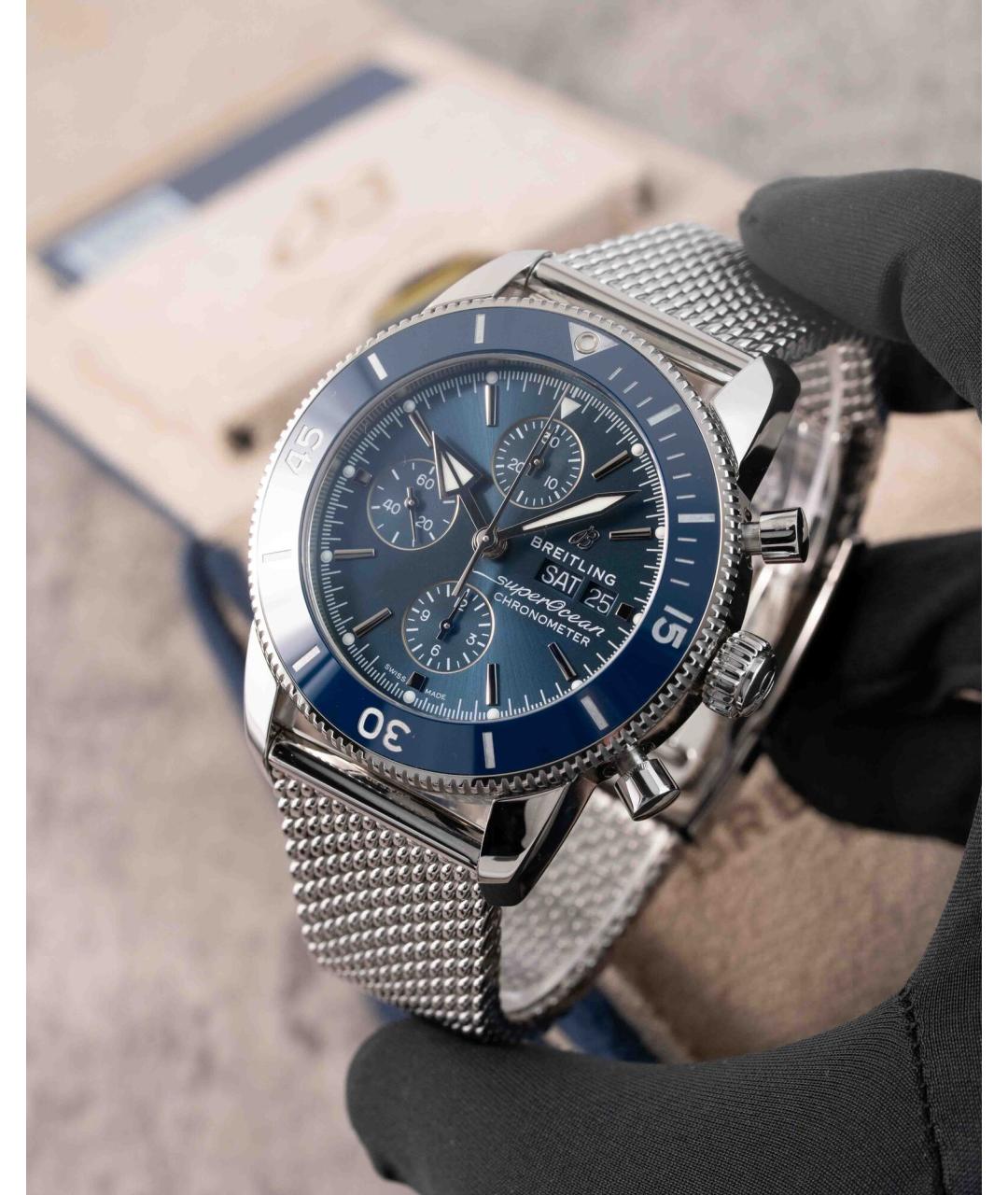 BREITLING Синие металлические часы, фото 3