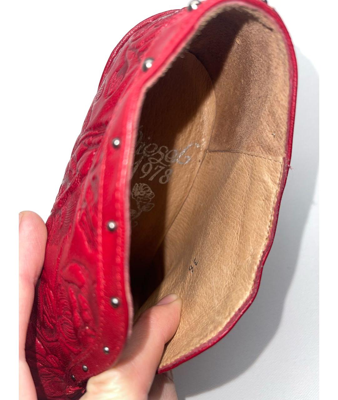 DIESEL Красные кожаные ботильоны, фото 3