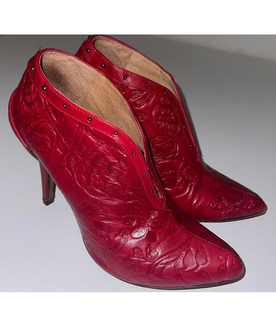 DIESEL Красные кожаные ботильоны, фото 6