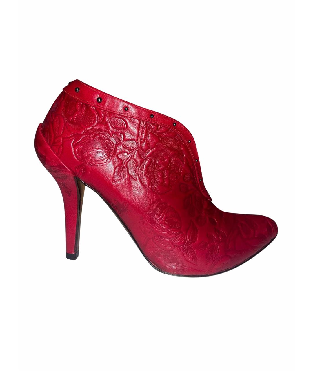 DIESEL Красные кожаные ботильоны, фото 1