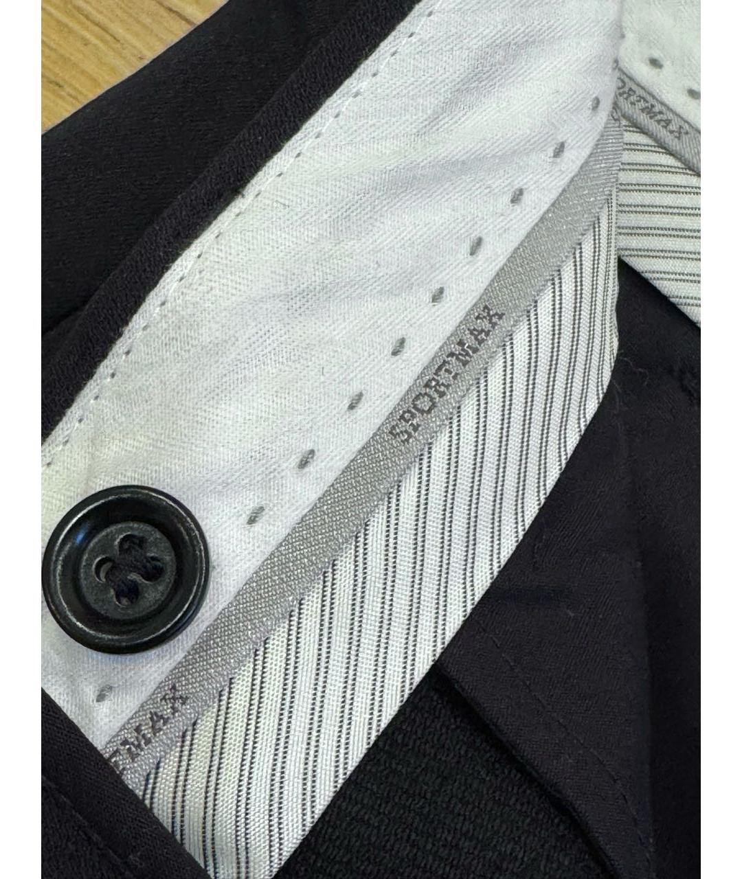 SPORTMAX Черные синтетические брюки узкие, фото 4