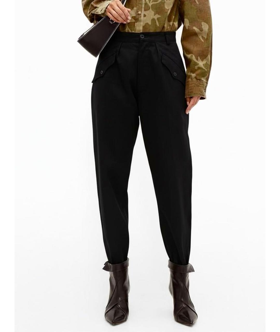 SPORTMAX Черные синтетические брюки узкие, фото 5