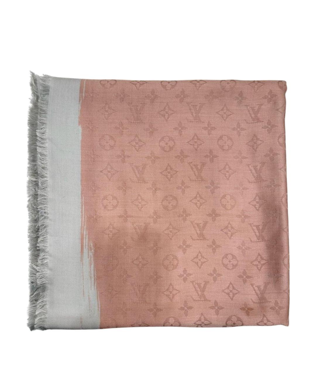 LOUIS VUITTON Коралловый шелковый платок, фото 1