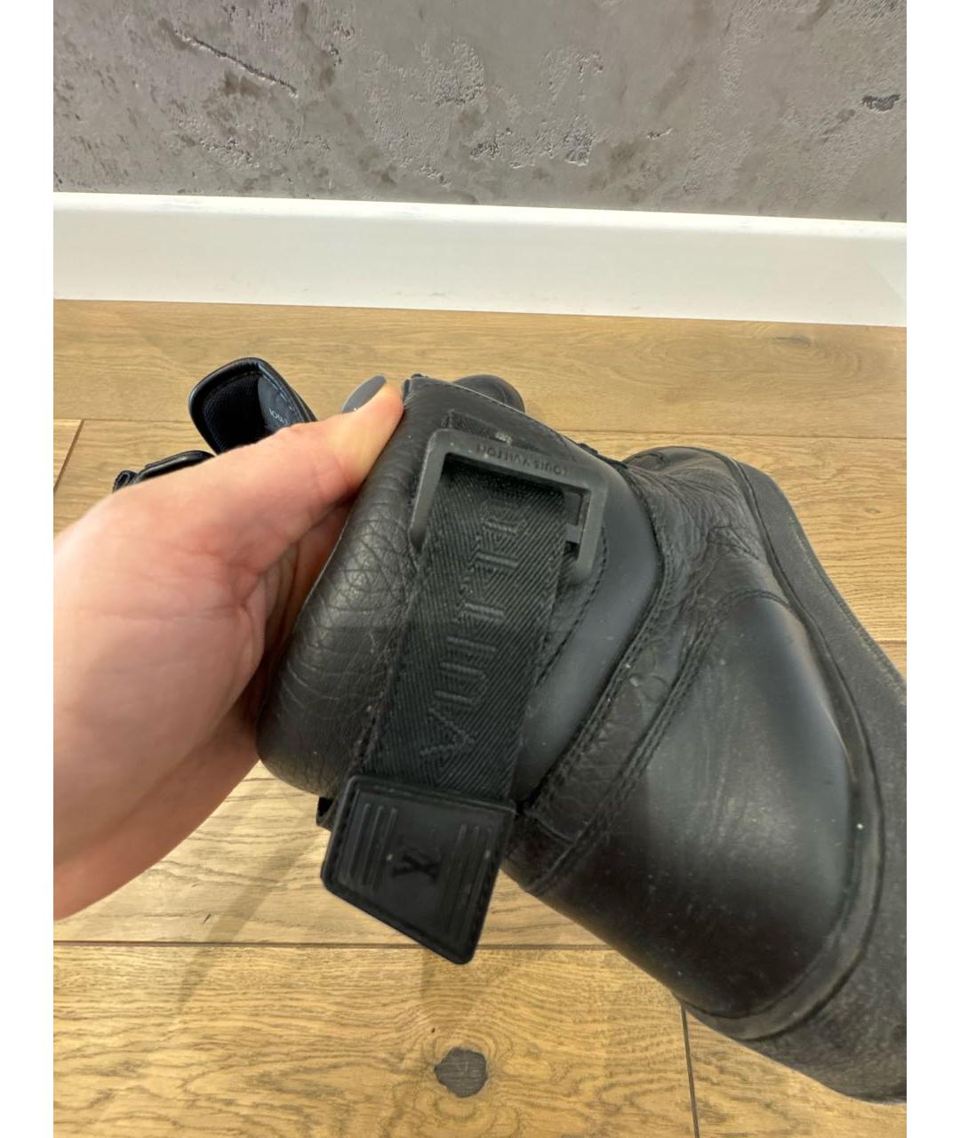 LOUIS VUITTON Черные кожаные высокие кроссовки / кеды, фото 6