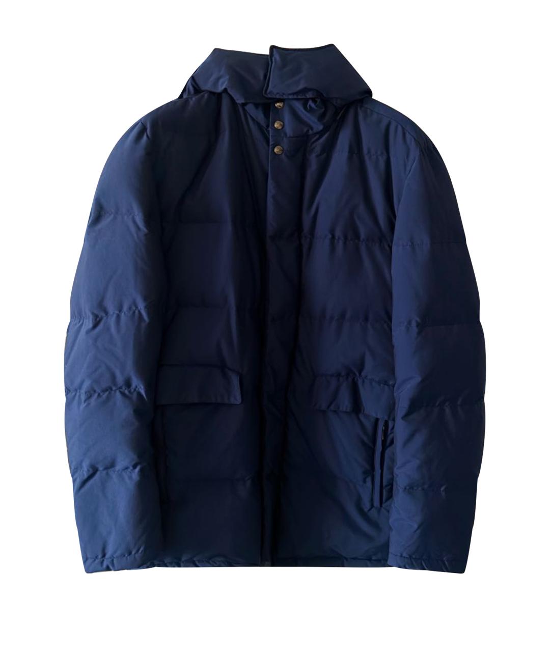 ISAIA Темно-синяя полиэстеровая куртка, фото 1