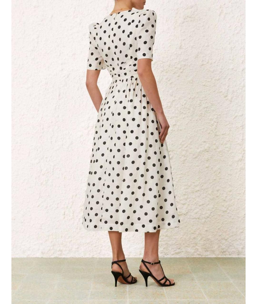 ZIMMERMANN Белое льняное коктейльное платье, фото 4