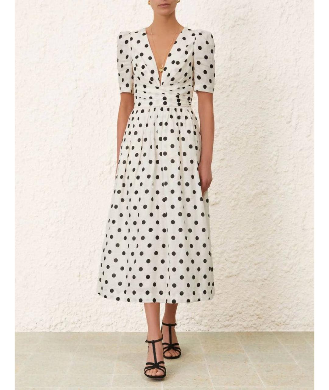 ZIMMERMANN Белое льняное коктейльное платье, фото 3