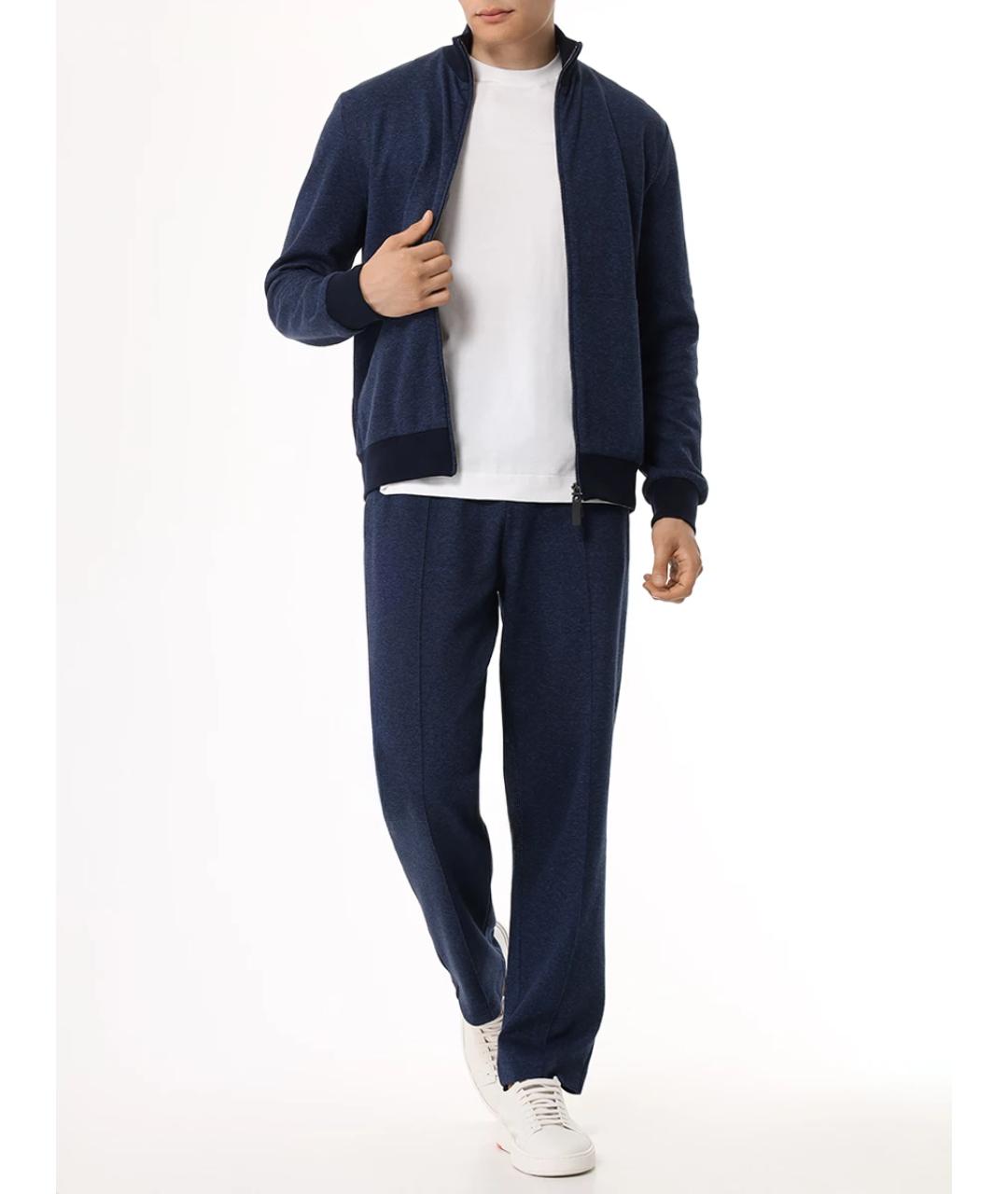 CANALI Синий хлопковый спортивный костюм, фото 2