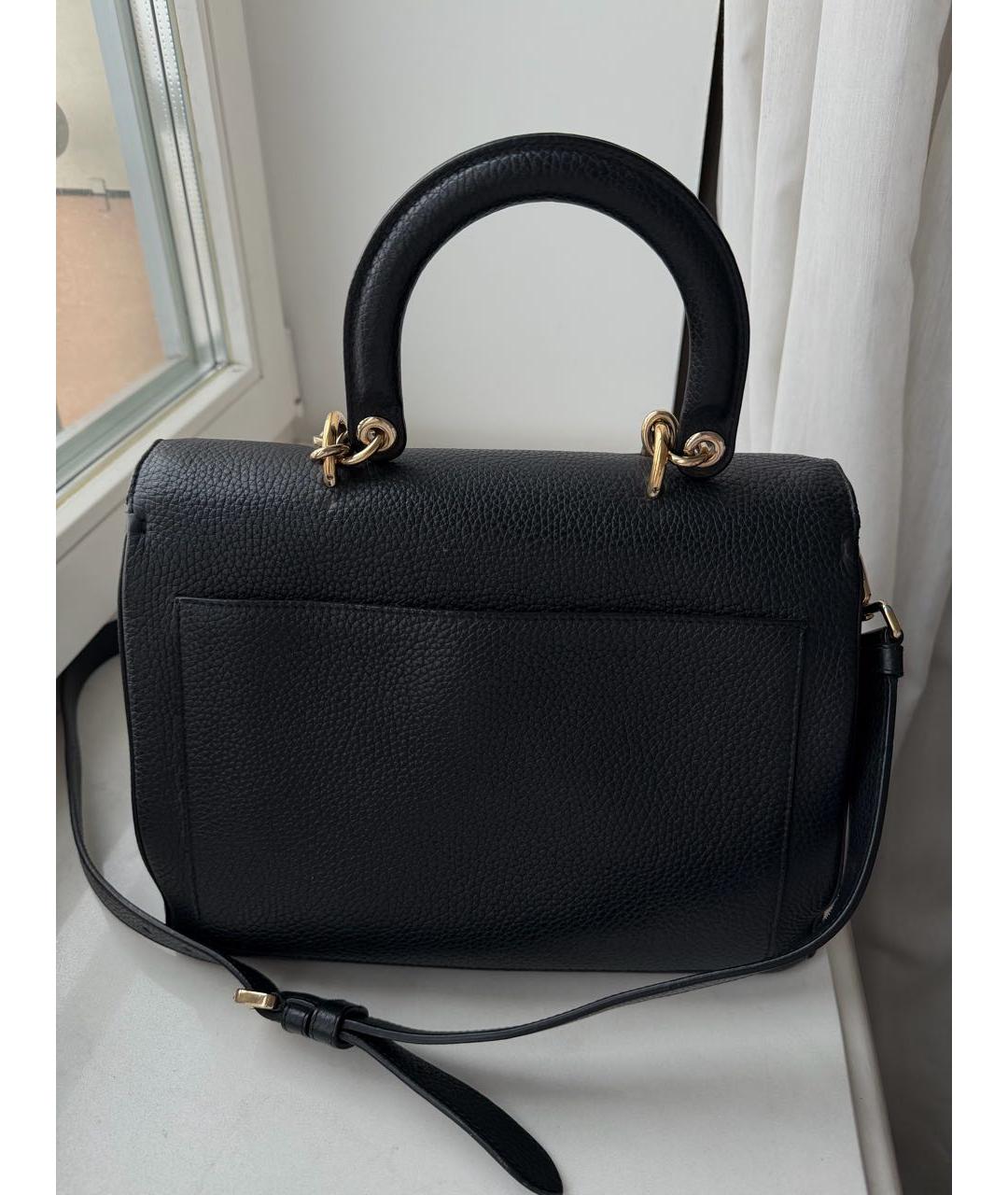 CHRISTIAN DIOR Черная кожаная сумка через плечо, фото 3