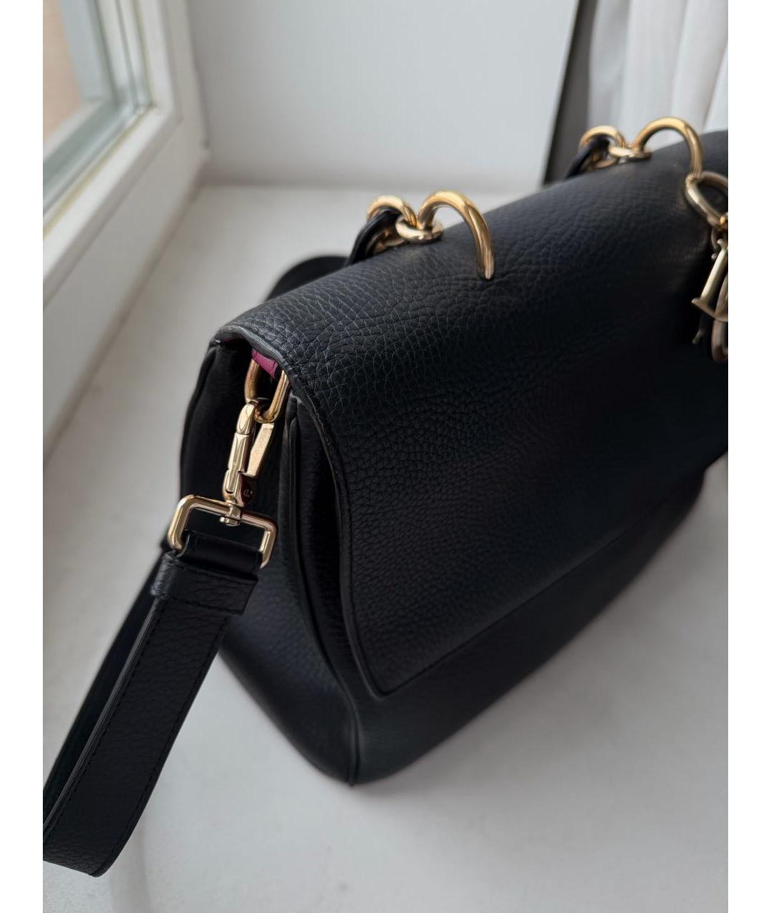 CHRISTIAN DIOR Черная кожаная сумка через плечо, фото 2