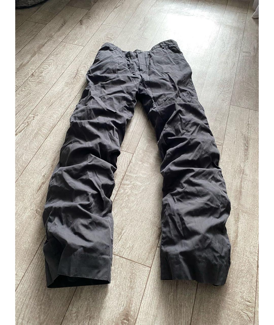 BALENCIAGA Антрацитовые хлопковые повседневные брюки, фото 2