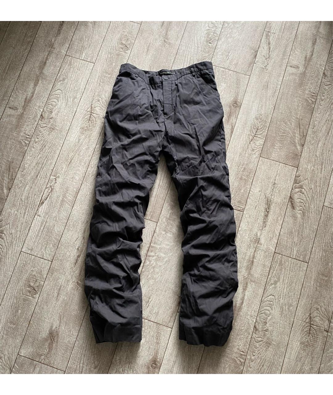 BALENCIAGA Антрацитовые хлопковые повседневные брюки, фото 5