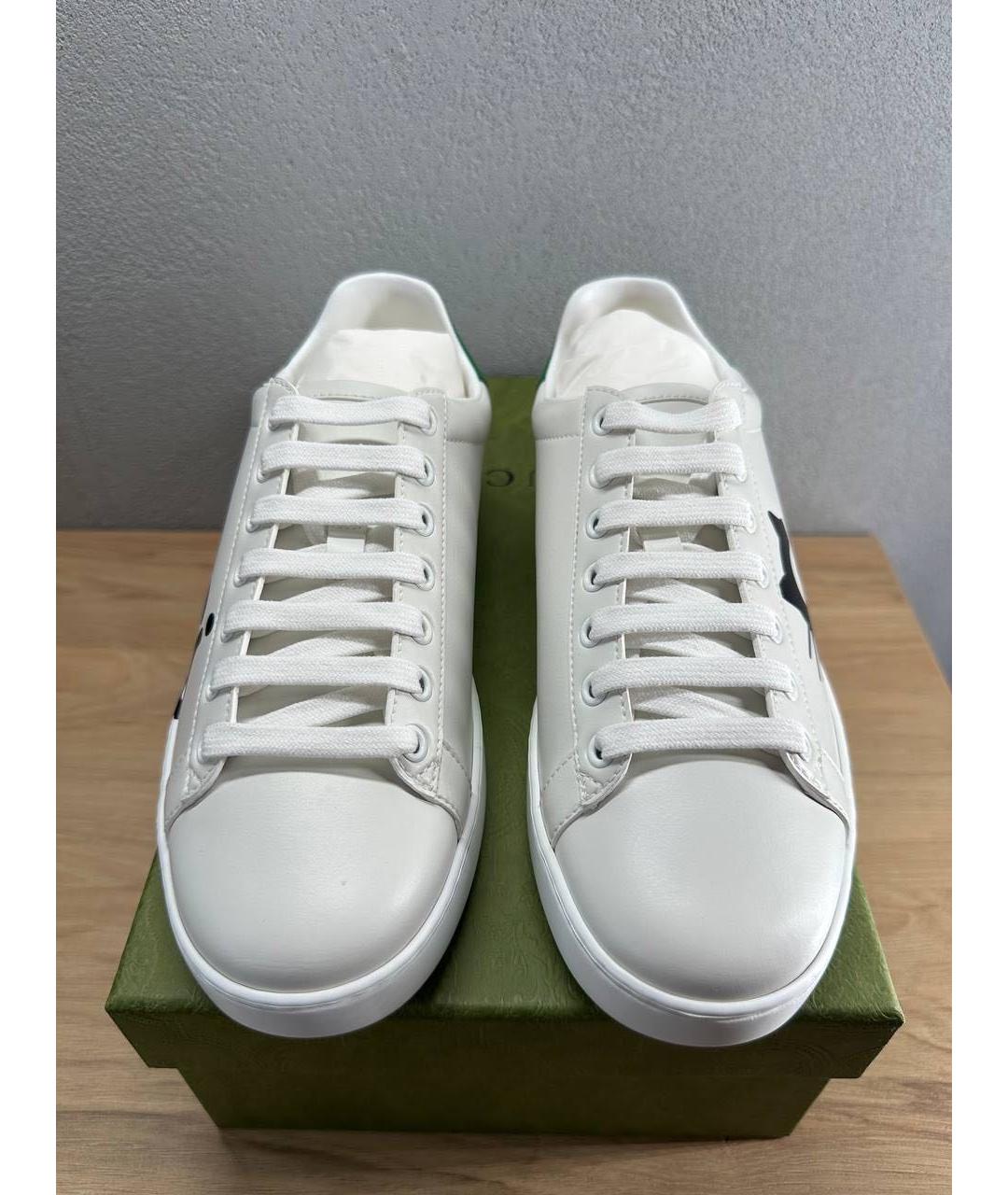 GUCCI Белые кожаные кеды, фото 2